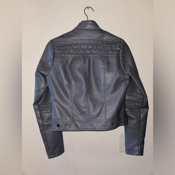 Xsmall grey leather jacket - Picture 4 of 6